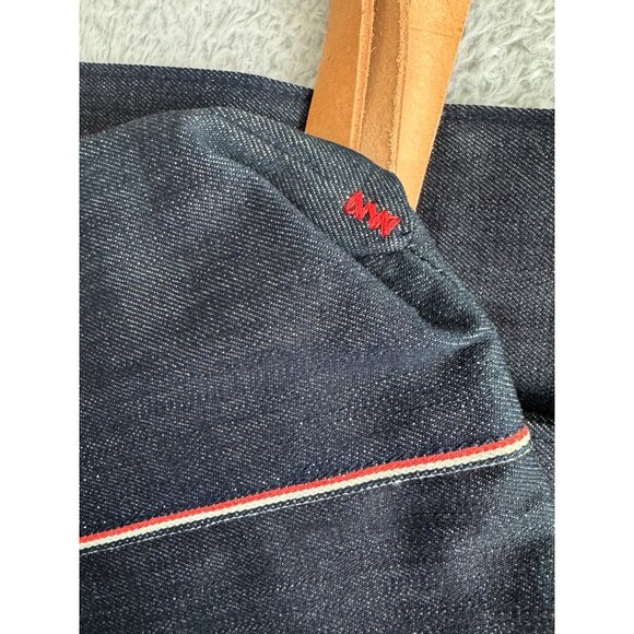 True Religion Denim Lined Tote Bag With Leather Straps & Red Interior NWOT - Picture 11 of 11